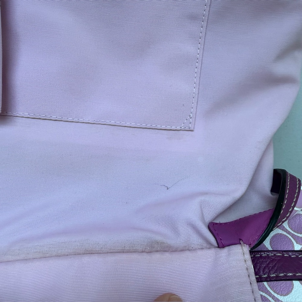 COACH | Heritage Chelsea Signature Logo Tote Bag Purse Purple Pink White F15137 - Picture 12 of 16